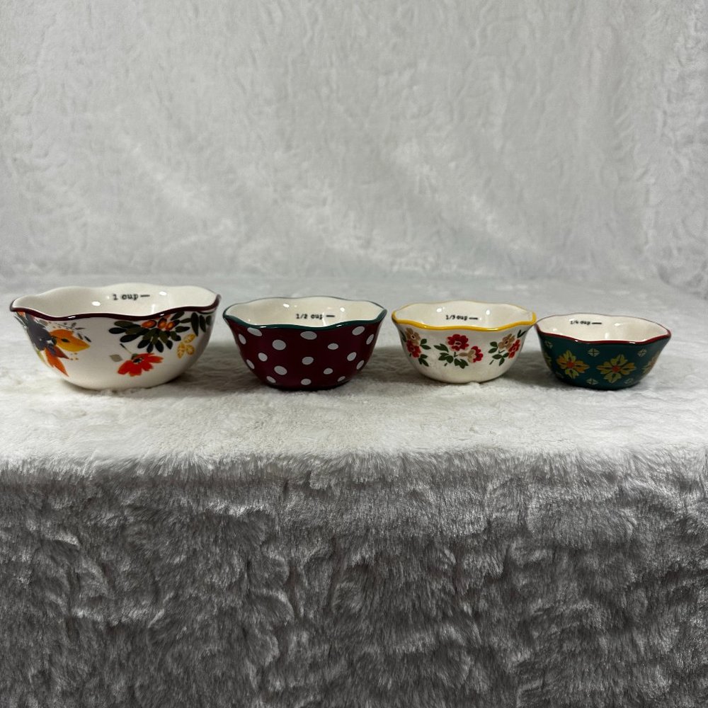 Pioneer Woman Measuring Cups Set | Stackable Ceramic Measuring Cups